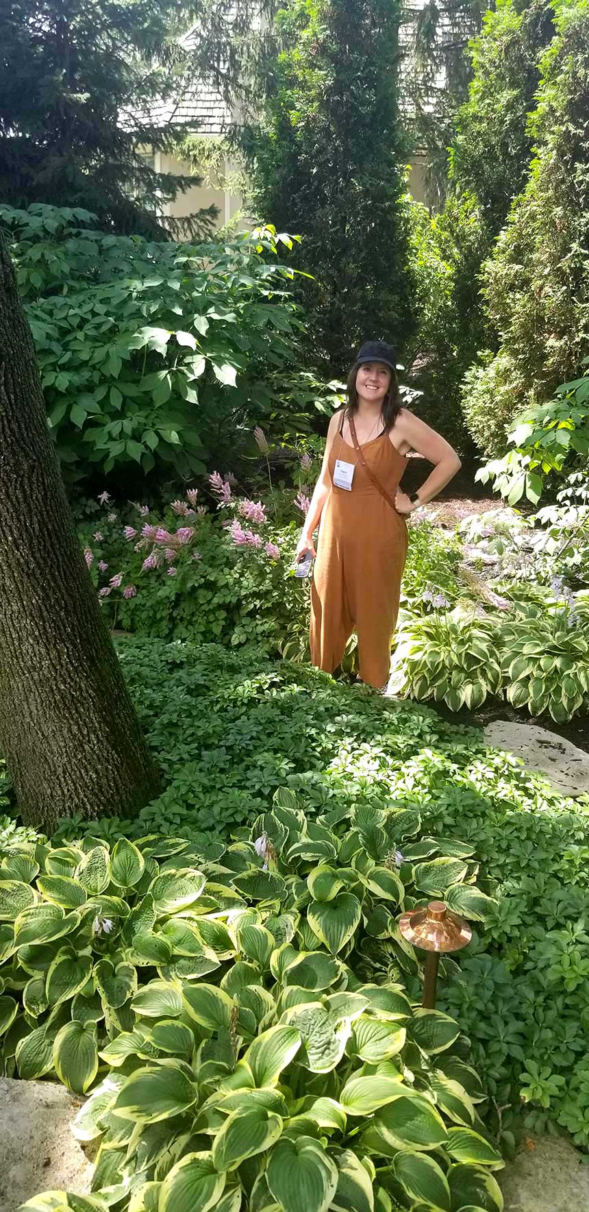 Woman standing in a garden