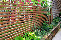 Privacy screen supports vertical plant material